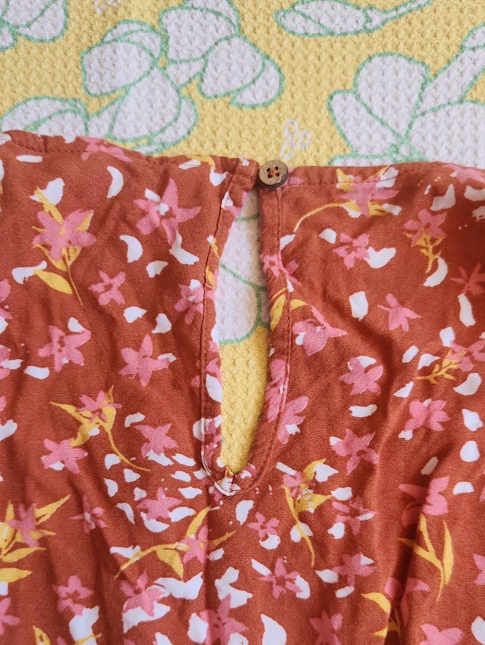 Roxy Rust Pink Floral V-Neck Long Sleeve Romper - Picture 4 of 4